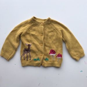 Baby Mini Boden Sweater Cardigan 12-18 deer